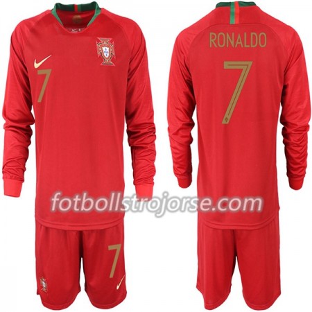 Portugal Matchtröjor RONALDO 7 Barn Hemma Fotbollströja VM 2018 Långärmad Portugal Matchtröjor RONALDO 7 Barn Hemma Fotbollströja VM 2018 Långärmad